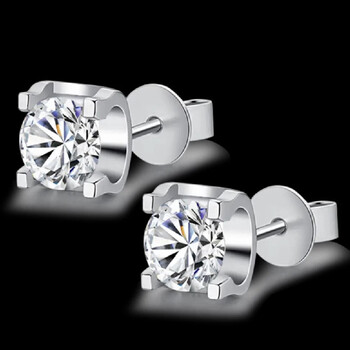 jotcroyal珠宝钻石耳钉单颗10-50分18k金牛头款显大送人男士女朋友老