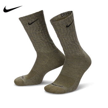 耐克（NIKE）长袜男女2024夏季新款Dri-Fit舒适针织长筒袜运动袜一双装DQ6448 DQ6448-903 S