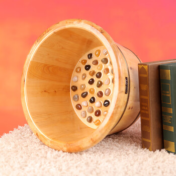 泡脚木盆香柏木泡脚木桶按摩洗脚盆家用脚盆泡脚桶实木洗脚足浴木盆