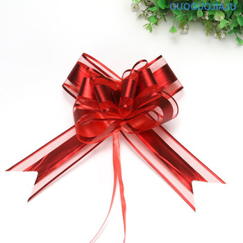 拉花小号蝴蝶结彩带礼盒装饰丝带拉花礼品鲜花束包装迷你手拉花 哑光
