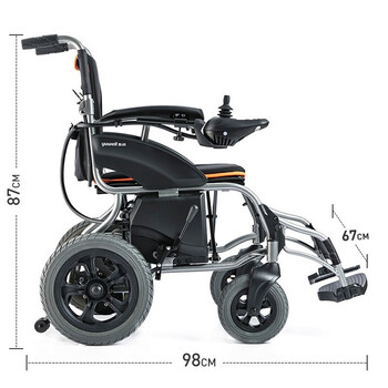 鱼跃(yuwell) 电动轮椅车轻便折叠全电动手动老人残疾人轻便四轮 d210