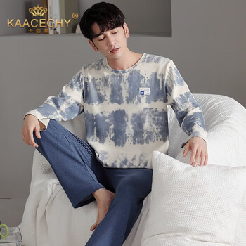 卡姿希品牌情侣睡衣2022秋冬新款长袖加绒大码家居服男女套装可外穿两件套8276 女士XL 男士XXL