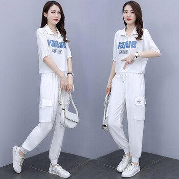 芊旻夏季休闲运动套装女2021年新款宽松时尚气质小个子显瘦女装套装
