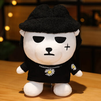 权志龙gd同款潮牌毛绒公仔玩偶娃娃男女朋友礼物 圆眼款 25cm收藏加购