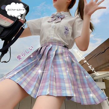 猫耳酱原创jk制服裙正统一套学院风百褶裙套装全套女夏季学生校服格裙