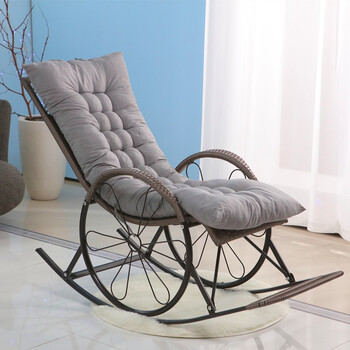 摇椅躺椅家用摇椅子老人摇摇椅客厅藤摇椅阳台藤椅成人户外逍遥椅灰色