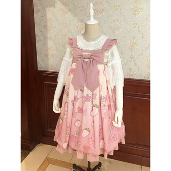 lolita洛丽塔lolita日常洋装连衣裙公主裙春秋樱花草莓系列lolita奶油
