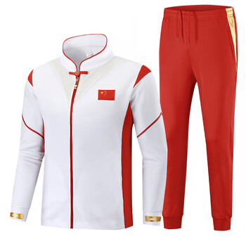 队运动服套装男春秋夏季武术教练训练国服运动员出场领奖服女带国旗