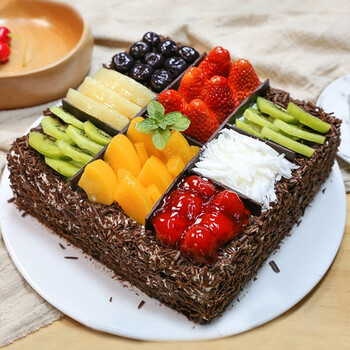 蜜芒 水果生日蛋糕14英寸同城配送儿童祝寿巧克力奶油聚会预定新鲜