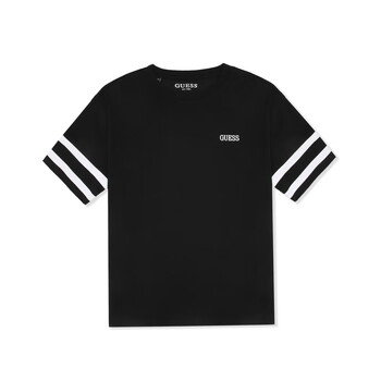 guess24年新款夏季男士数字印花校园风撞色简约短袖t恤-mo6k1482 blk