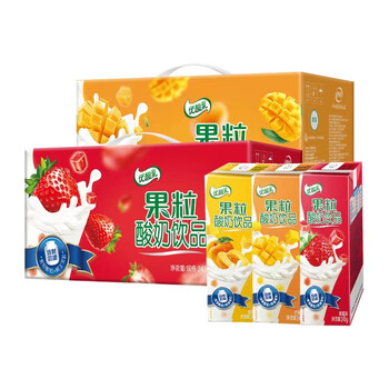 南美豹11月新货果粒优酸乳草莓味黄桃味245g12盒整箱9月产黄桃味