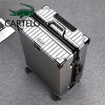 卡帝乐鳄鱼(cartelo)拉杆箱2022新款行李箱登机女学生大容量男铝框