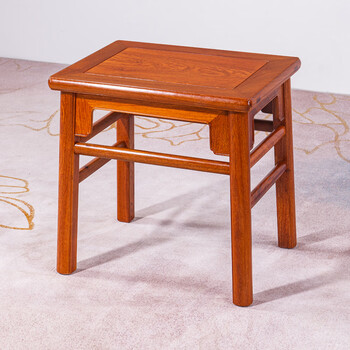 锦名园红木家具缅甸花梨学名大果紫檀小方凳子家用实木换鞋凳小板凳小