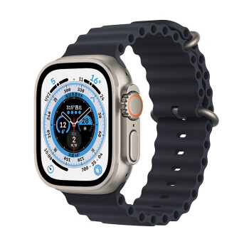 Apple/苹果 Watch Ultra 智能手表 GPS + 蜂窝款 49毫米 钛金属表壳午夜色海洋表带 MQF63CH/A