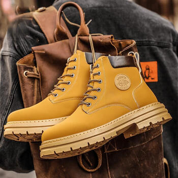 chiutse大黄蜂马丁靴男秋季高帮靴子男潮流百搭机车工装靴英伦风冬季