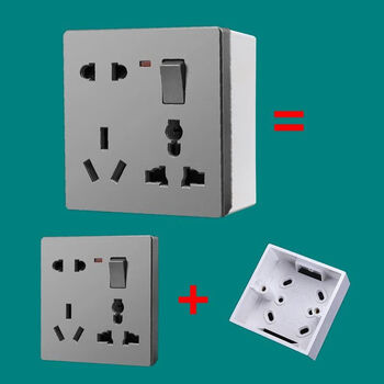 公牛明装86型插座面板一开八孔二三三极10a16a大功率多功能电源插座