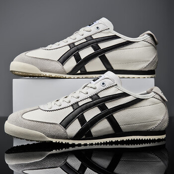 tiger鬼冢虎男鞋官方秋冬季阿甘运动老虎鞋休闲板鞋女 2156米黑【系带