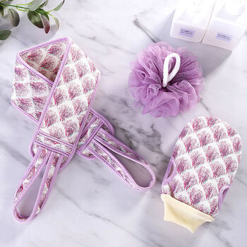 洗澡搓澡巾拉背条强力去污双面搓澡三装长条搓背巾火焰红拉背条一只装