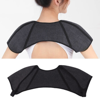 护肩保暖睡觉护肩膀坎肩套男女士护夏季薄款夏天房神器黑色全加黄绒款