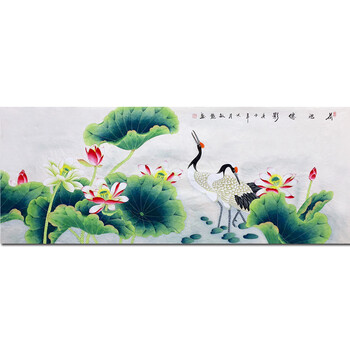 刘敏艳 中国国画家协会会员《荷池仙影》180x70cm