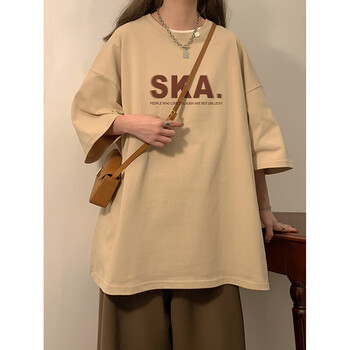 szog短袖潮牌t恤女夏季宽松休闲体恤设计感小众纯棉五分半袖ins上衣服