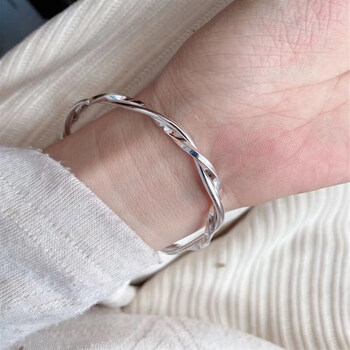 lfdosg情侣手镯一对s999莫比乌斯银手环女手链一对小众实心sn0097爱心