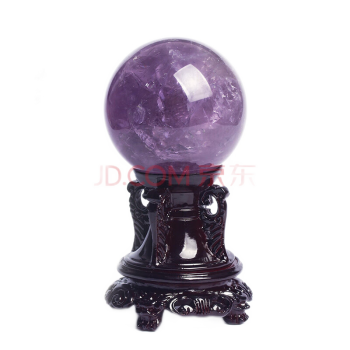 晶蕊世家天然紫水晶球摆件原石打磨摆件紫气东来居家装饰品办公开业庆典 直径4厘米