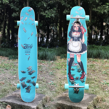 hooly长板girl滑板专业板成年初学者女生儿童男生潮不良少女平花荧光