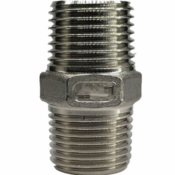 不锈钢六角外丝2分双头螺纹水管接头外牙直接对丝直通内丝管件 dn15=1