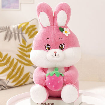 饰鹿熊可爱草莓途中公仔毛绒玩具大号布娃娃玩偶抱枕靠枕睡觉生日礼物