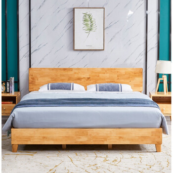 床纯实木柏木床18米15现代简约主卧小户型原木家具北欧纯定制1800mm