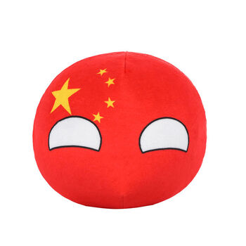 网红波兰球抱枕 动漫波兰球抱枕跳跳球苏联球玩具中国球国家团子网红
