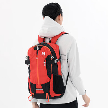 探路者登山包30l户外徒步通勤书包30升双肩背包旅行包8076690665橙红
