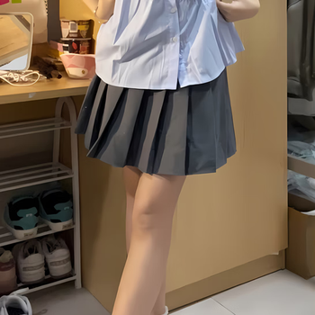 弗仑诺学院风jk制服套装女夏季新款小个子polo领甜美衬衫高腰百褶短裙