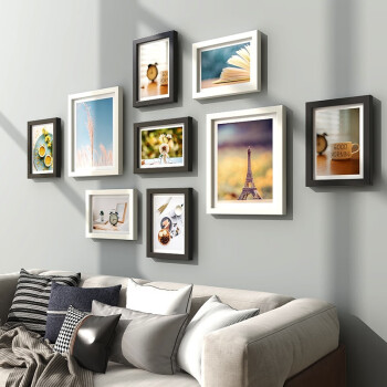 创意相框组合照片墙免打孔相片挂墙客厅背景墙装饰做成打印洗照片白