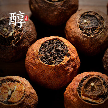 陈皮普洱熟茶柑普茶新会特级大红柑宫廷一号熟茶100g200g