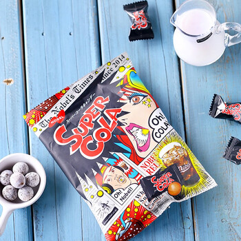 苏打味superlemon独立包装三层夹心搞怪糖果supercola可乐味酸糖三袋