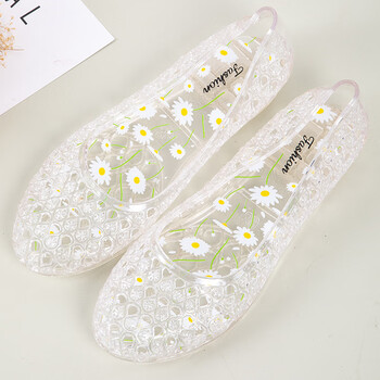 夏季水晶透明洞洞凉鞋女包头透气家居塑料鞋外穿中老年妈妈凉拖鞋