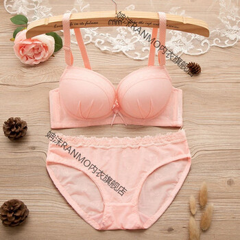 套装少女士文胸蕾丝防走光抹胸式初中高中学生大学生内衣聚拢小胸套装