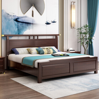 8米双人床 黄金檀木 新中式主卧经济型 1.