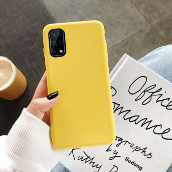 手机壳纯色 纯色-黄色 真我q2 5g