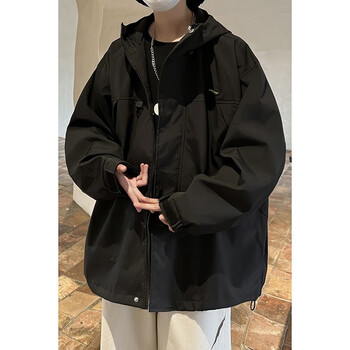 棉致森马旗下美式连帽夹克外套男春季新款宽松休闲工装衣多穿情侣冲锋