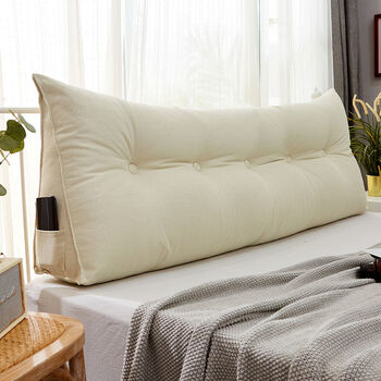 简约床头靠垫纯色大靠背床上双人榻榻米软包沙发长靠枕卧室靠背垫棉麻