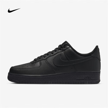 耐克airforce107男子af1纯黑空军一号黑武士低帮运动40