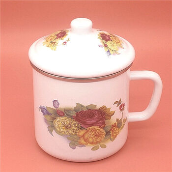 水杯广口杯3l大容量老式搪瓷茶缸子铁缸子马克杯经典怀旧复古搪瓷缸子