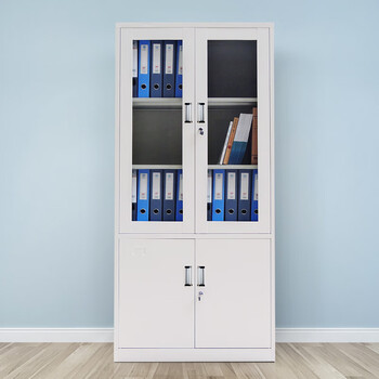 文件柜铁皮柜办公室铁皮资料收纳带锁铁制矮柜储物保密档案凭证柜子定