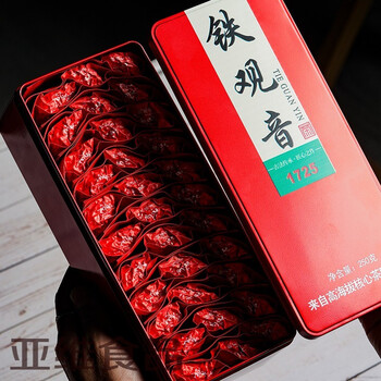 2021新茶铁观音1725浓香型安溪兰花香乌龙茶叶铁盒礼盒装500g