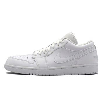 夏季休闲时尚aj1低帮板鞋百搭篮球鞋校园风运动鞋aj1低帮纯白标准码36
