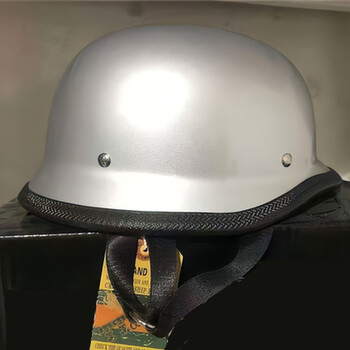 夏季个性哈雷瓢盔电动车太子玻璃钢头盔亮光银高级玻璃钢材质顺丰xl