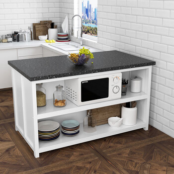 中岛橱柜大理石实用厨房吧台开放式柜中岛台柜置物台储物岛厨房备餐台